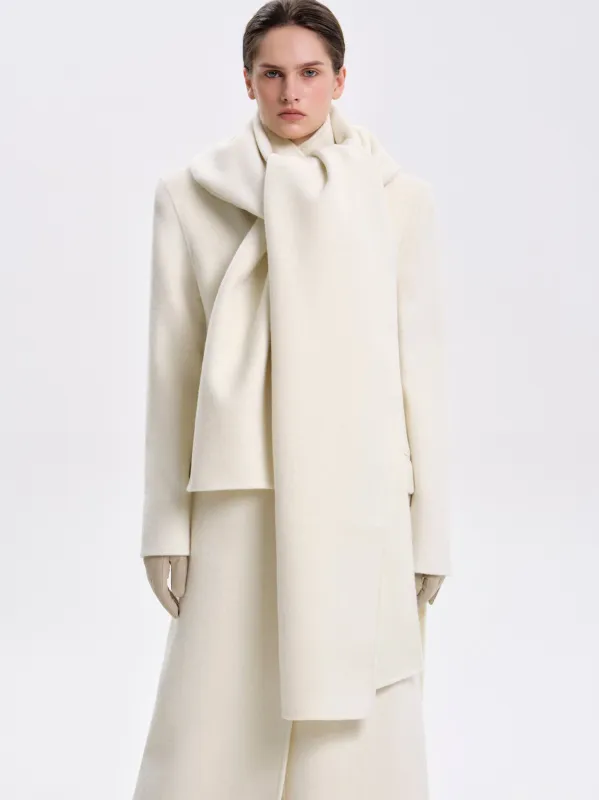 Oversized Scarf Coat, Cream sold by Source Unknown