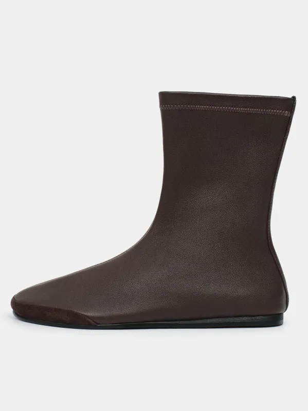 Leather Ankle Boots, Brown sold by Source Unknown