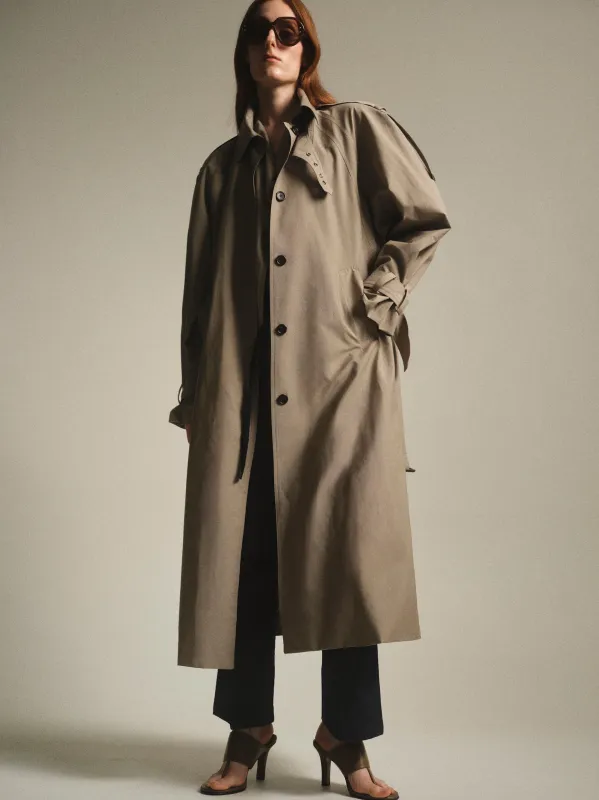 Cocoon Trench Coat, Beige sold by Source Unknown