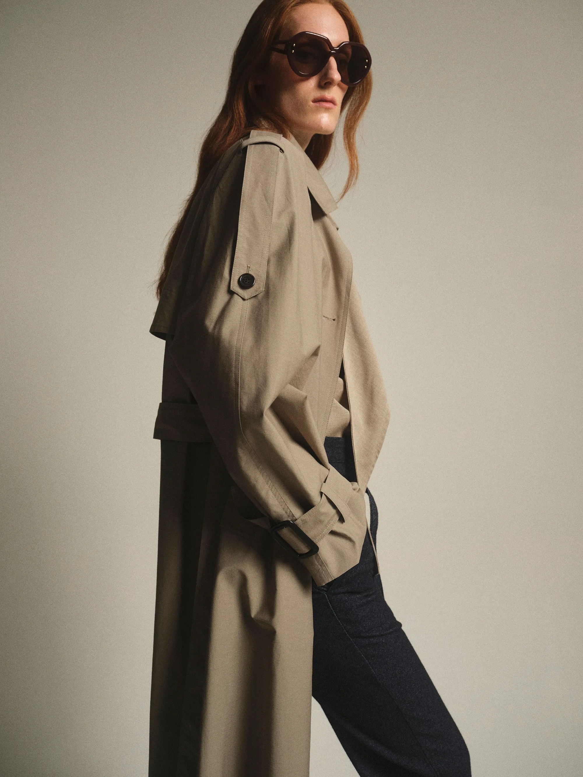 Cocoon Trench Coat, Beige sold by Source Unknown product image thumbnail 4
