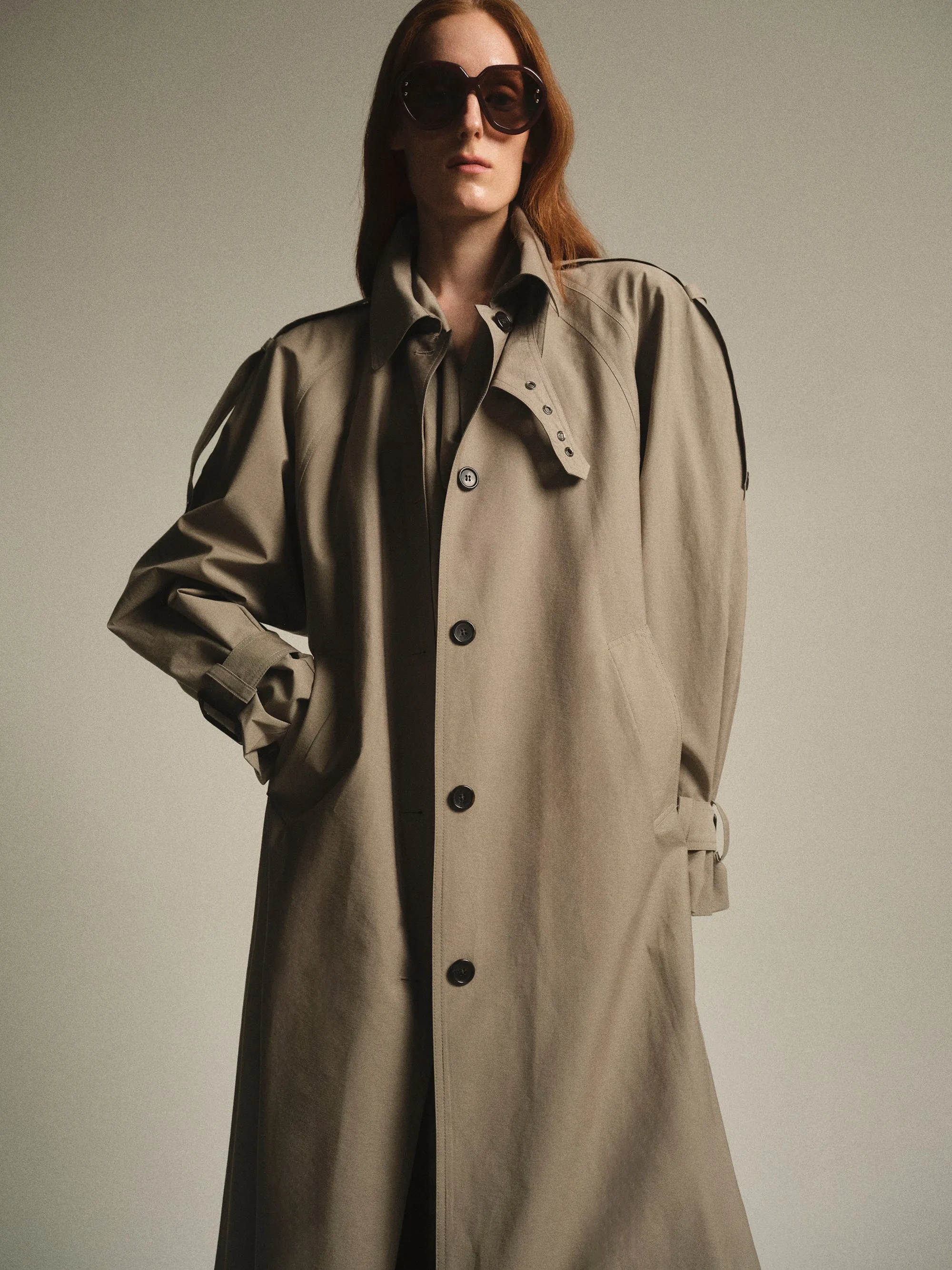 Cocoon Trench Coat, Beige sold by Source Unknown product image thumbnail 3