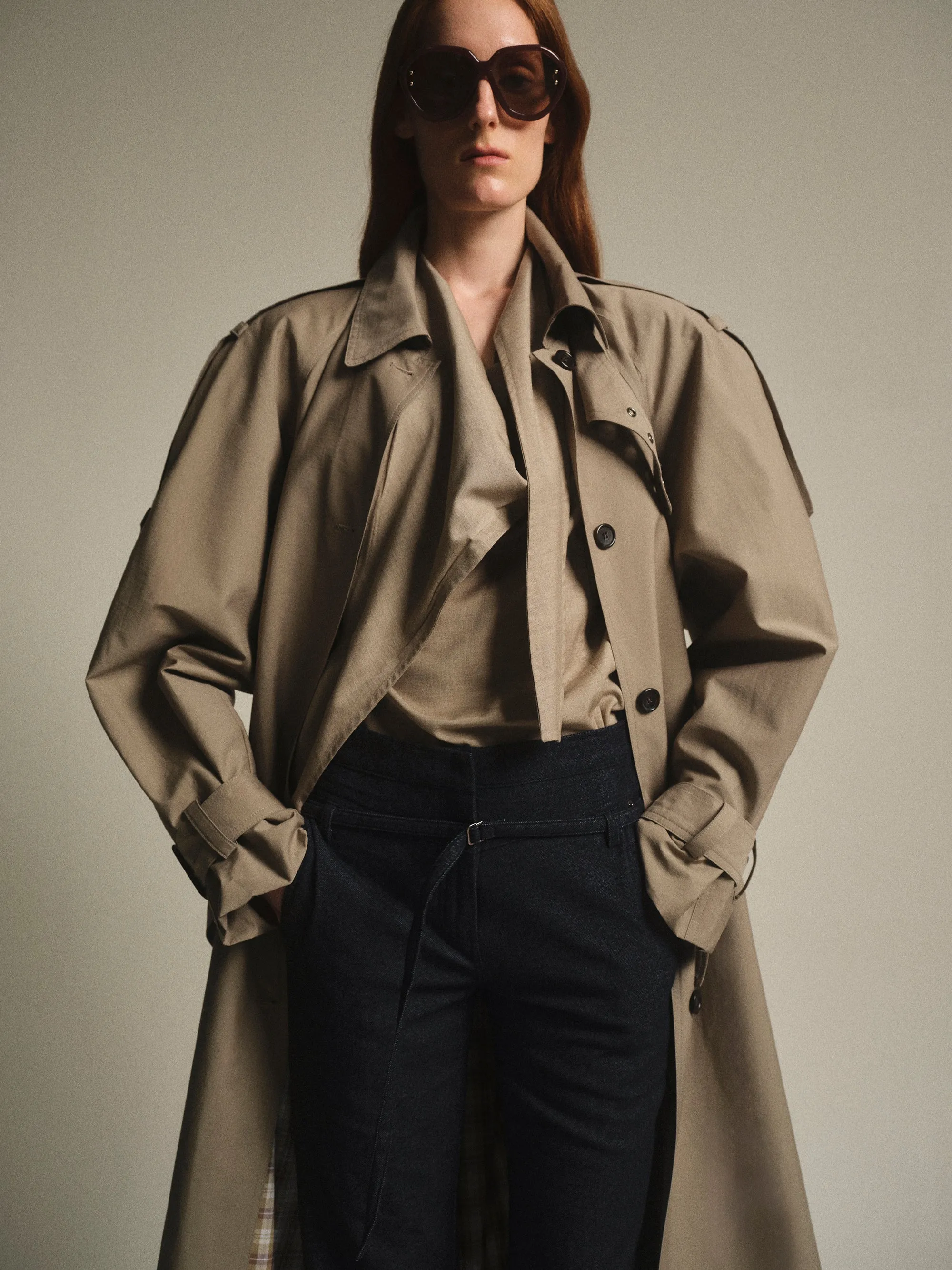Cocoon Trench Coat, Beige sold by Source Unknown product image thumbnail 2