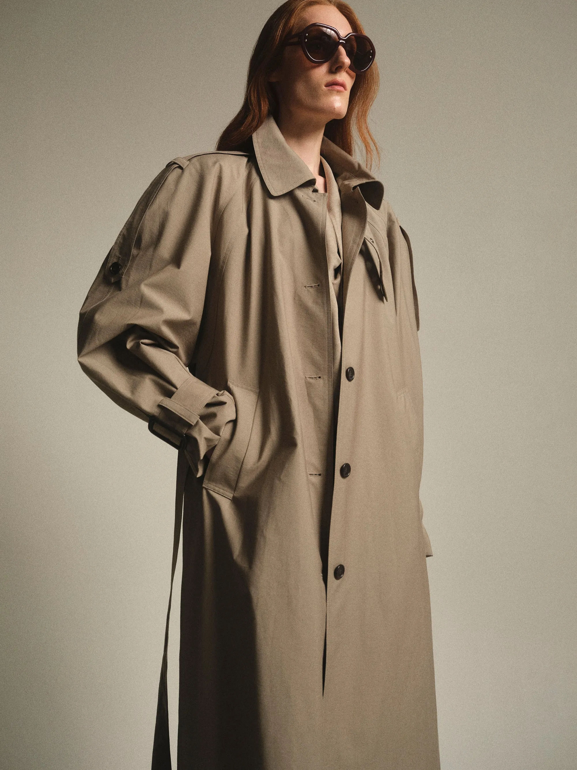 Cocoon Trench Coat, Beige sold by Source Unknown product image thumbnail 5