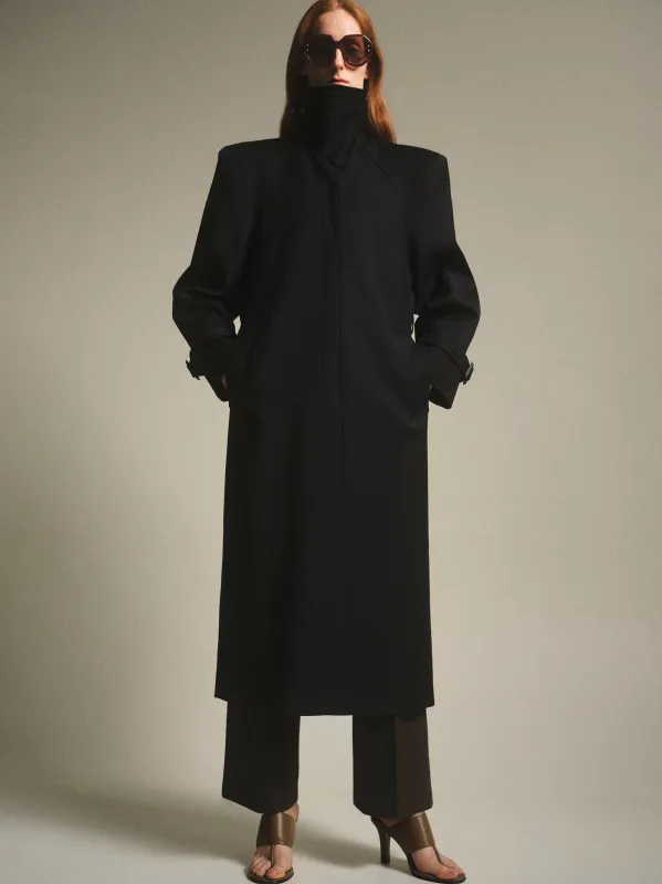 Padded Overcoat, Black sold by Source Unknown