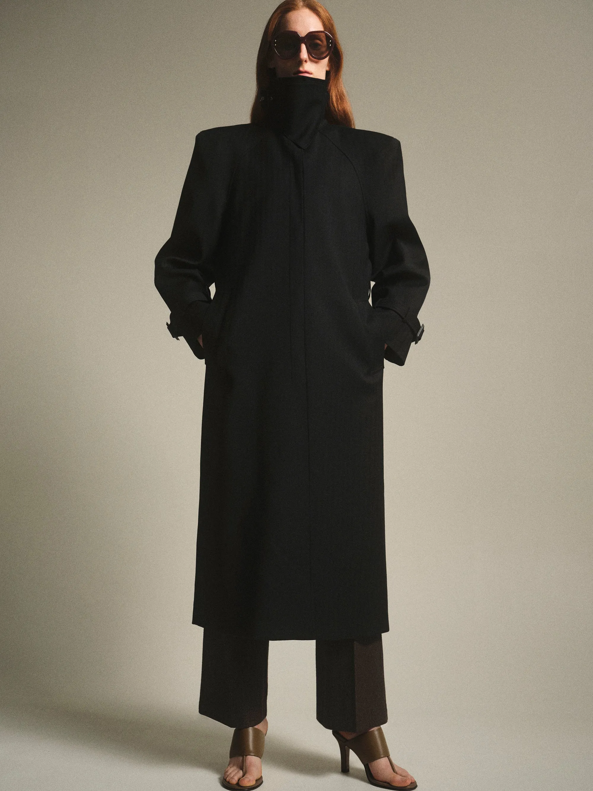 Padded Overcoat, Black sold by Source Unknown