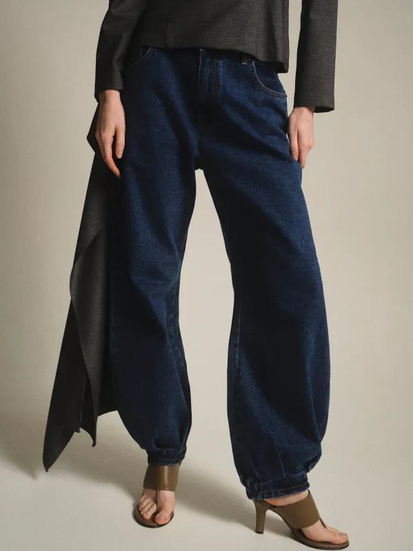 Denim Balloon Pants, Blue sold by Source Unknown