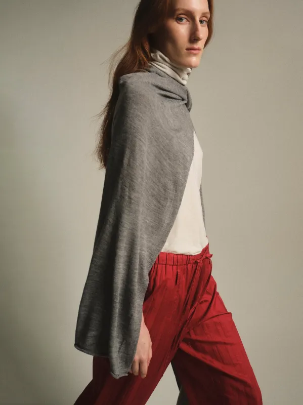 Wool-Blend Knit Shawl, Grey sold by Source Unknown