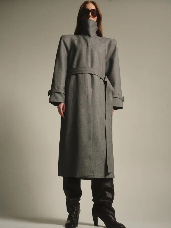 Padded Overcoat, Grey sold by Source Unknown