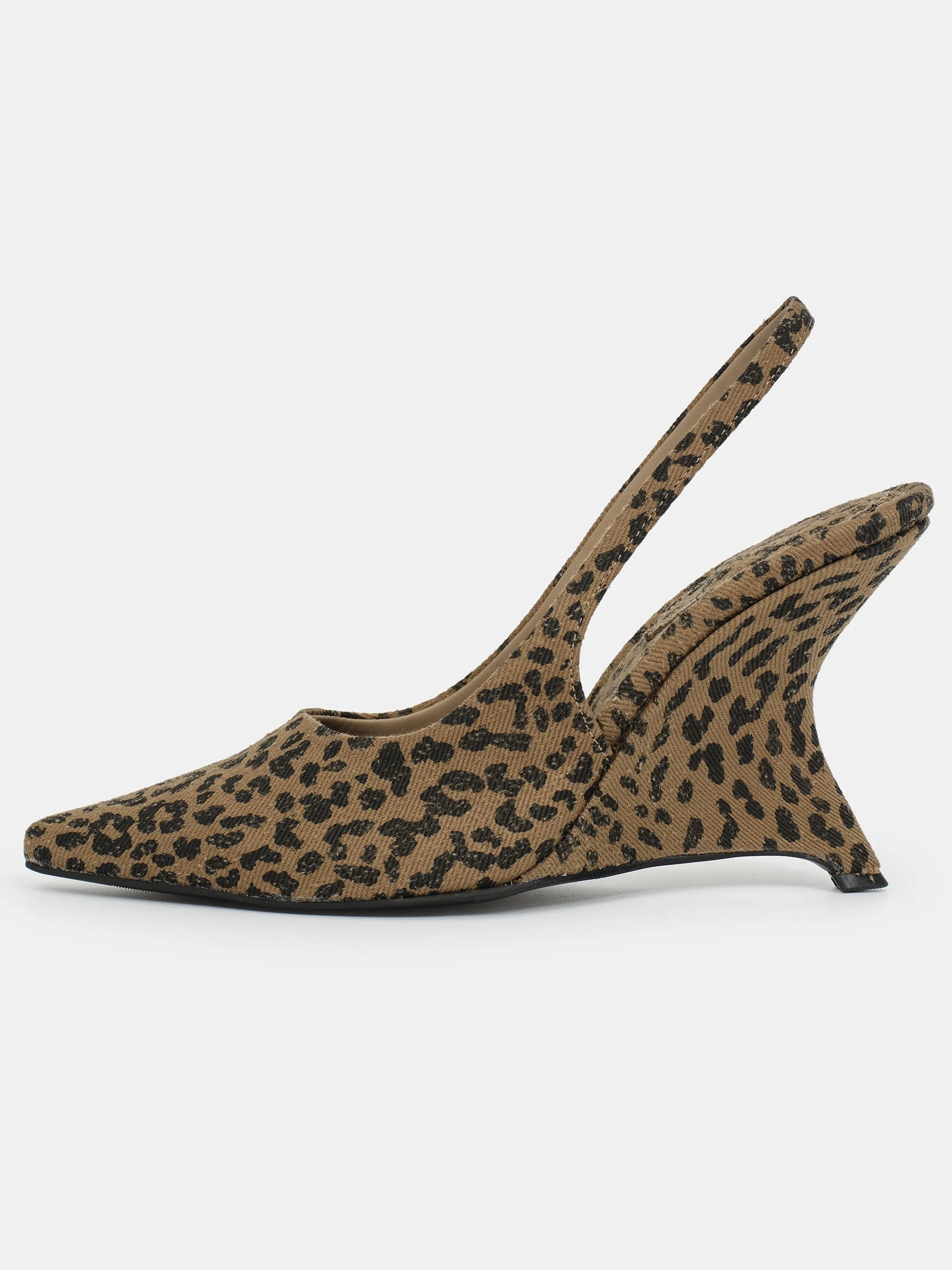 Slingback Wedge Heels, Leopard sold by Source Unknown
