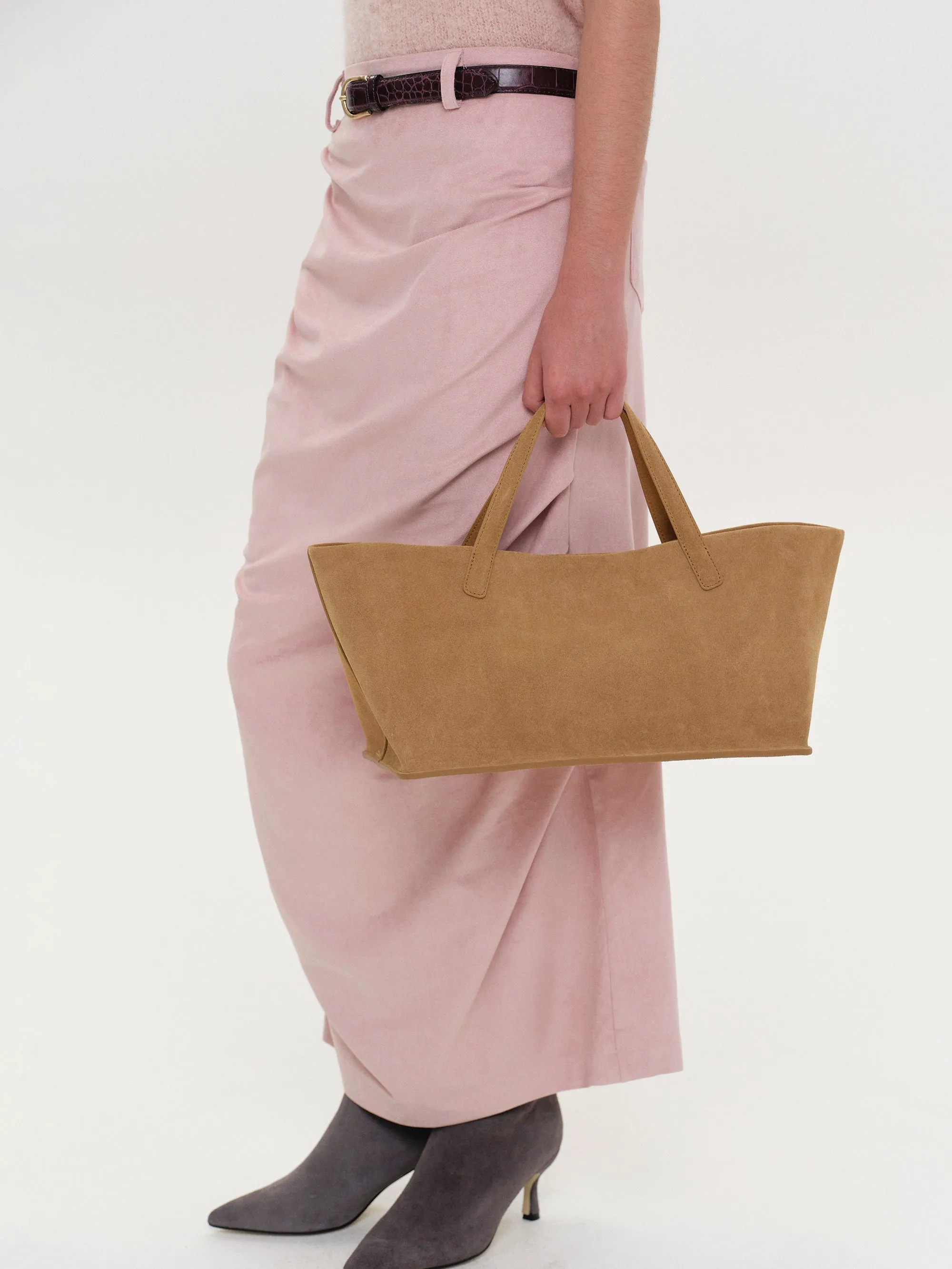 Trapeze Suede Tote, Tan sold by Source Unknown product image thumbnail 2