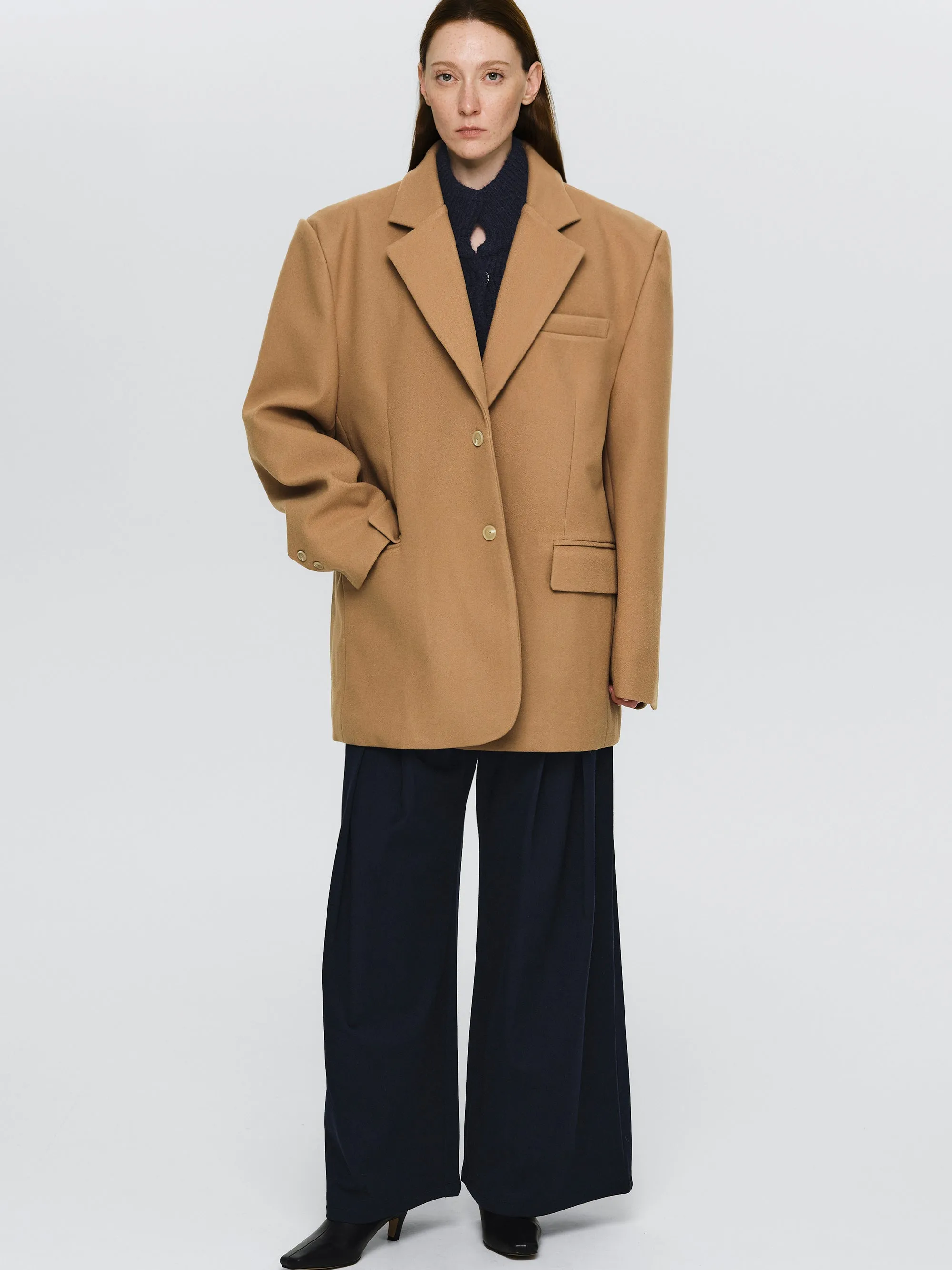 Hayk Oversized Boyfriend Blazer, Camel sold by Source Unknown