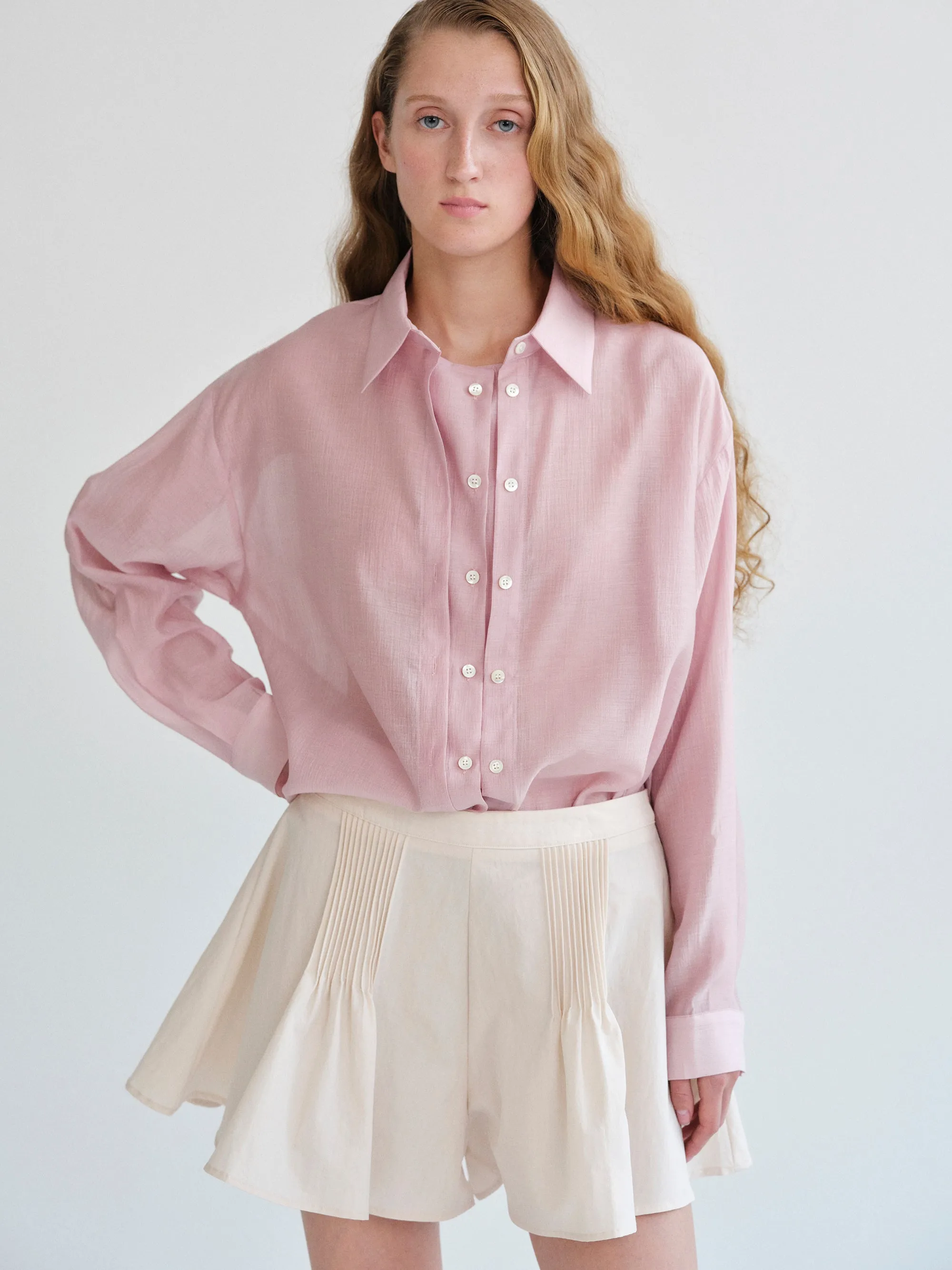 Double Placket Shirt, Pink sold by Source Unknown