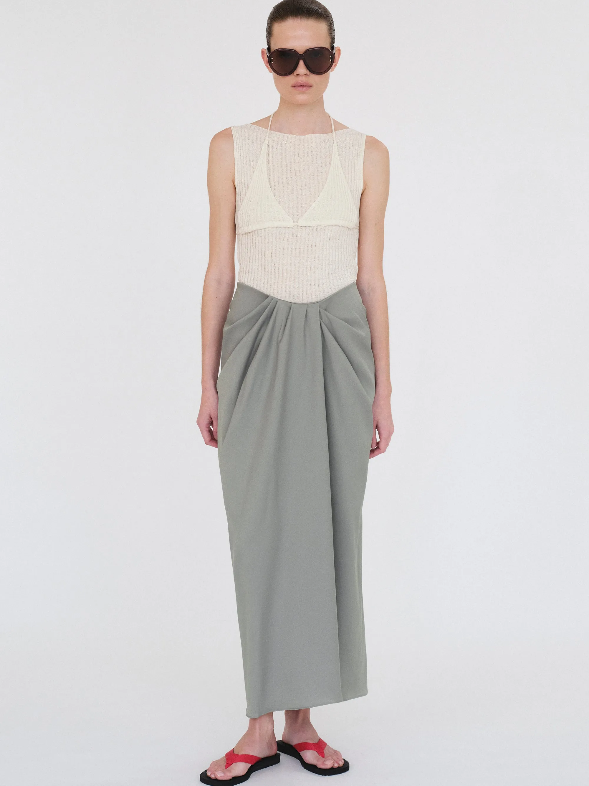 Center-Drape Skirt, Graphite sold by Source Unknown product image thumbnail 3