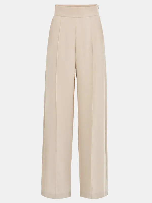 High-Waisted Crepe Pants, Mushroom sold by Source Unknown