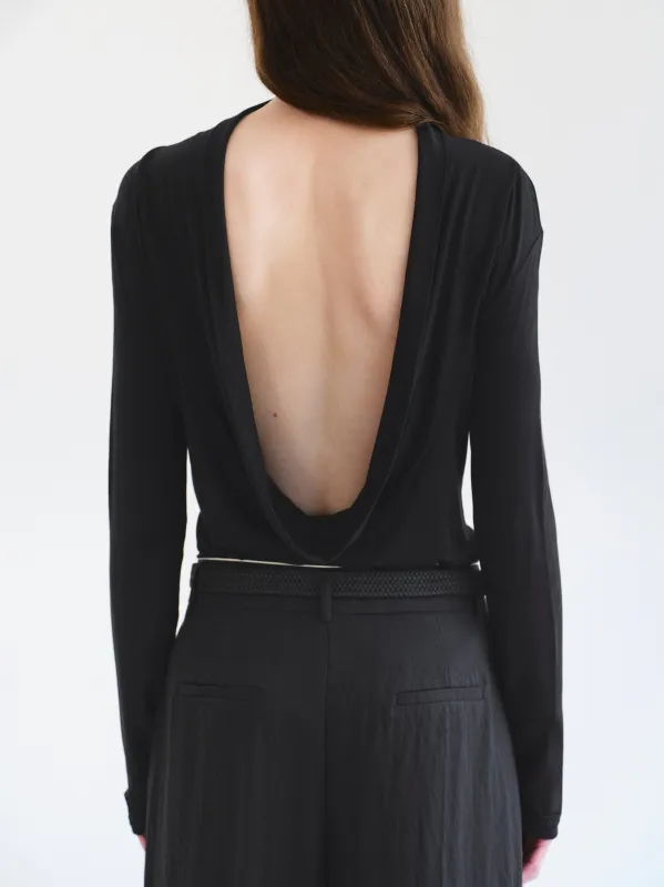 Drop Back Blouse, Black sold by Source Unknown