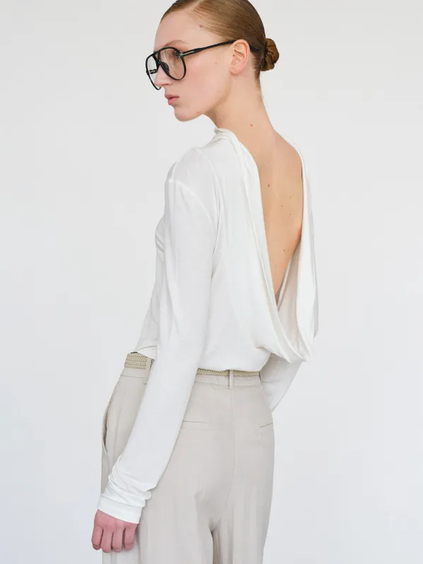 Drop Back Blouse, White sold by Source Unknown