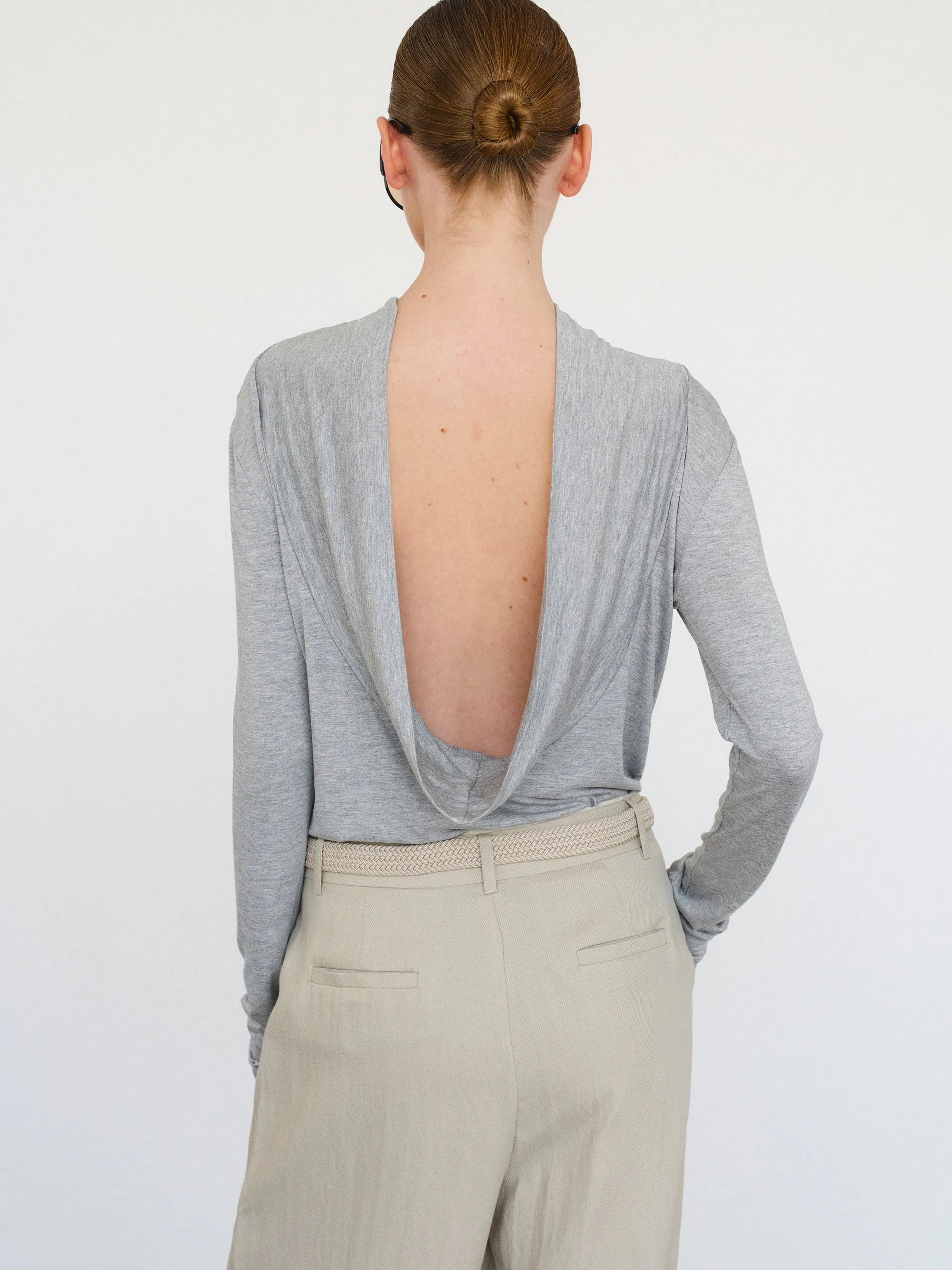 Drop Back Blouse, Grey sold by Source Unknown product image thumbnail 5