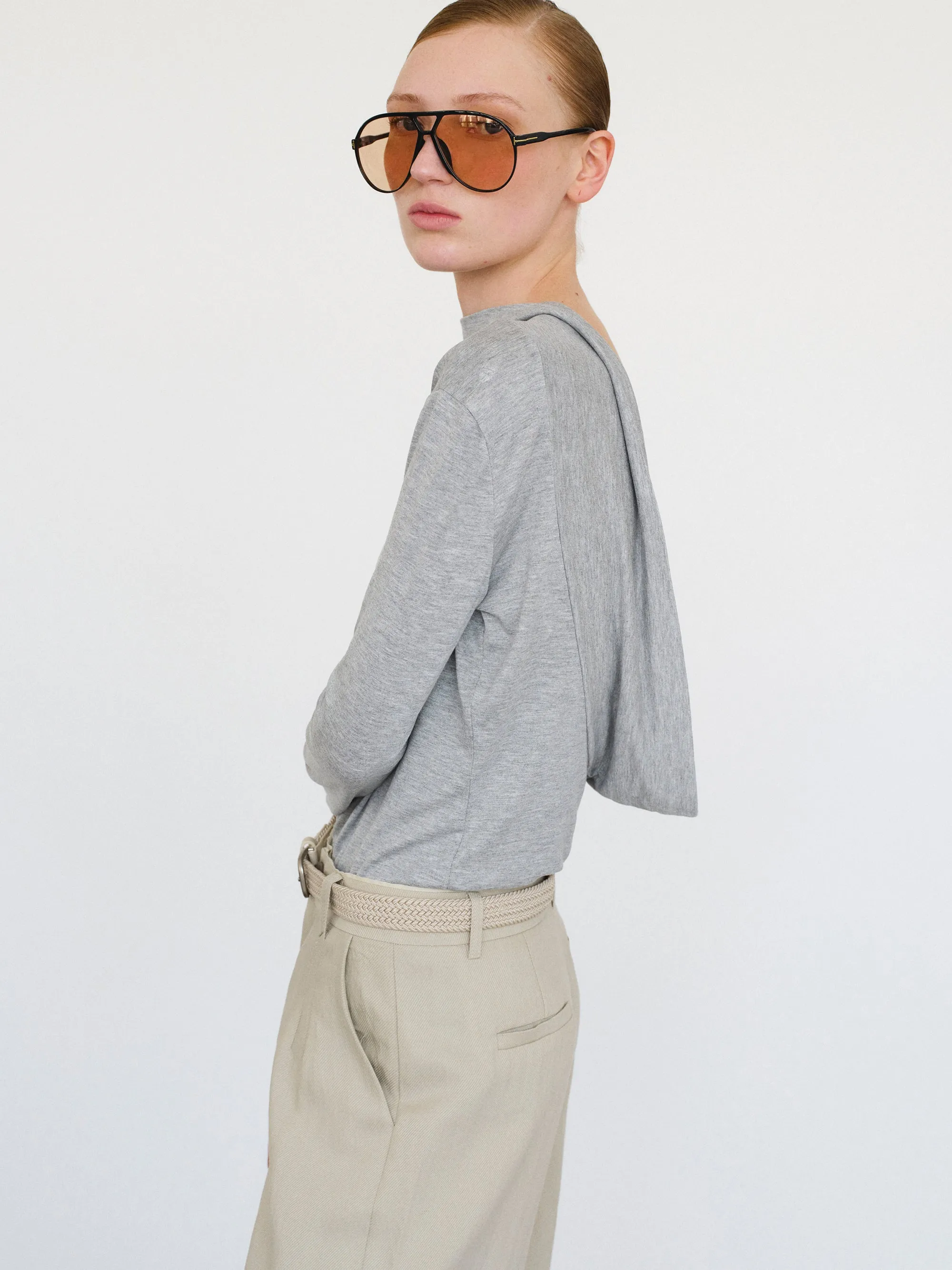 Drop Back Blouse, Grey sold by Source Unknown product image thumbnail 3