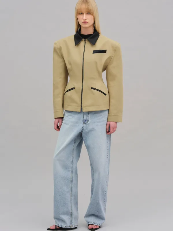 Hourglass Canvas Work Jacket, Beige sold by Source Unknown