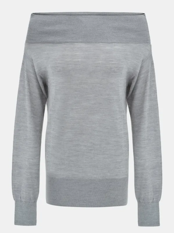 Cowl-Neck Pullover, Grey sold by Source Unknown