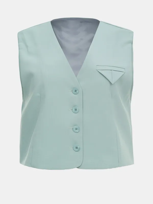 Tailored Suit Vest, Seafoam made by Source Unknown