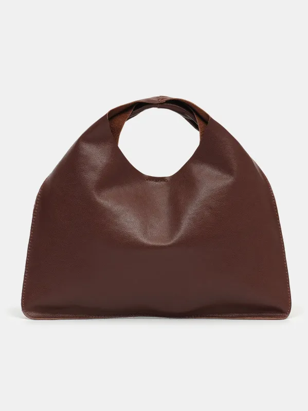 Leather Grab Bag, Brown sold by Source Unknown