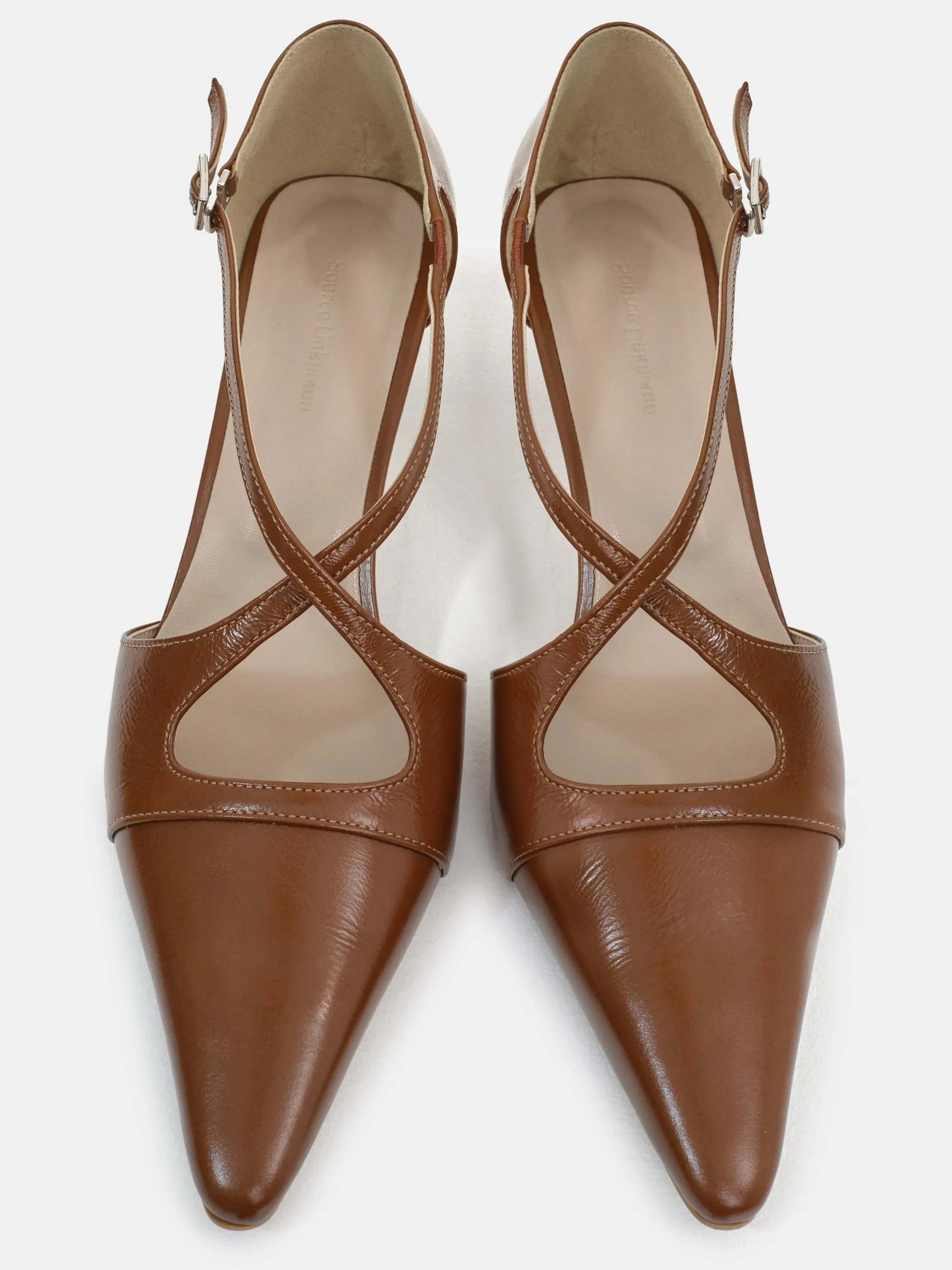 Bugur 80's Criss-Cross Pumps, Latte sold by Source Unknown product image thumbnail 3