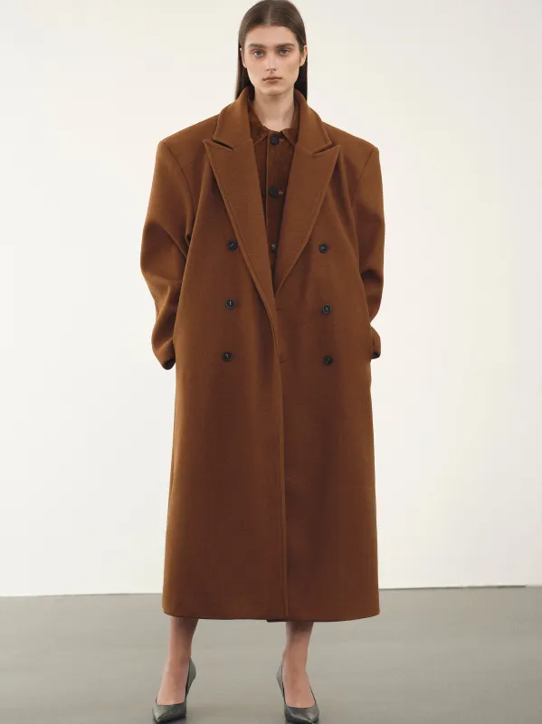 Wallis Oversized Grandpa Coat, Pecan sold by Source Unknown