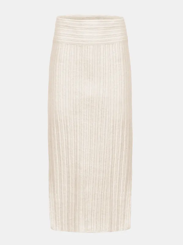 Becca High Roll Knit Skirt, Birch sold by Source Unknown