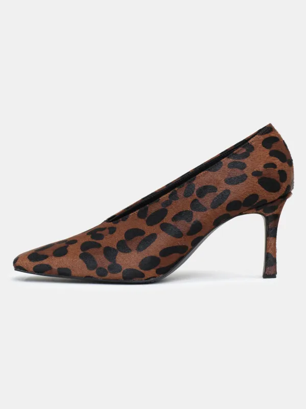 Dako Leopard Pumps, Brown sold by Source Unknown
