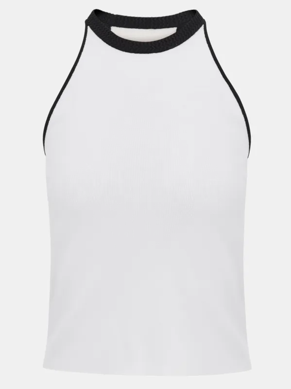 Compact Knit Tank, White made by Source Unknown