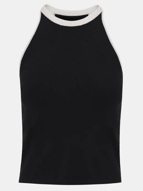 Compact Knit Tank, Black sold by Source Unknown