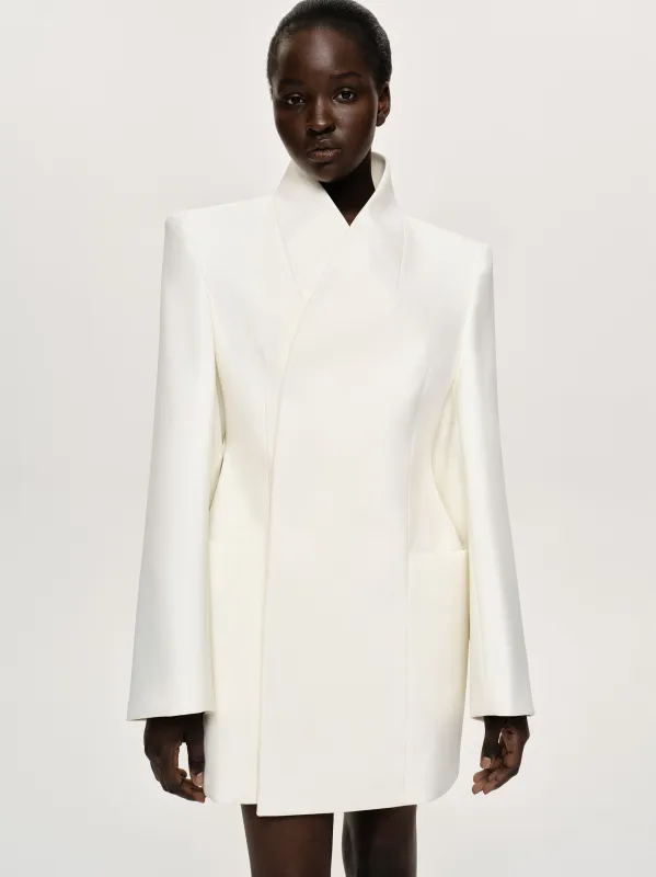 Corrin Wrap Blazer, Cream sold by Source Unknown