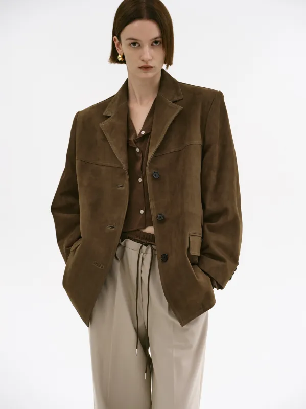 Hailey Lambskin Blazer, Pecan sold by Source Unknown