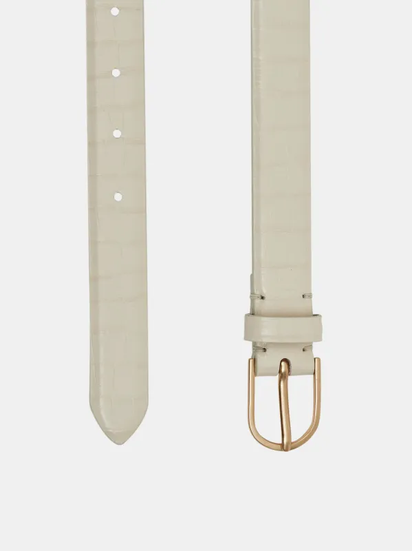 Croc-Effect Belt, Ivory sold by Source Unknown
