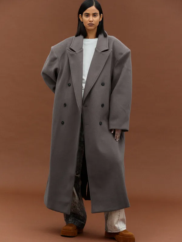 Wallis Oversized Grandpa Coat, Grey sold by Source Unknown