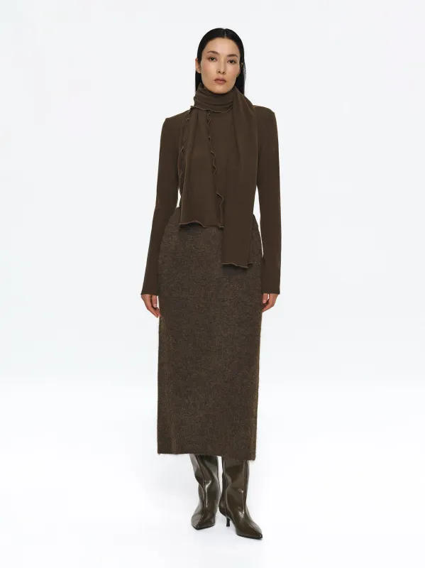 Peached Cotton Jersey T-Shirt, Brown sold by Source Unknown