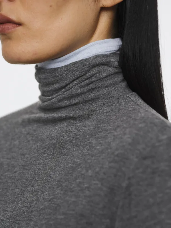 Double Layered Turtleneck, Grey sold by Source Unknown