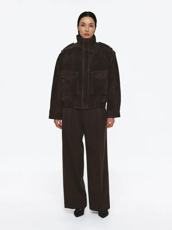 Padded Suede Jacket, Brown made by Source Unknown