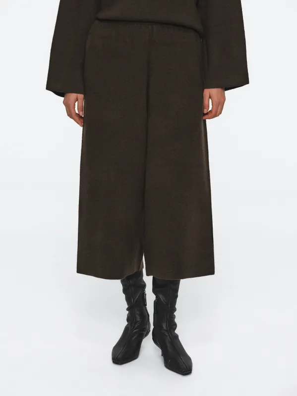 Brushed Wool-Blend Cropped Trousers, Brown sold by Source Unknown