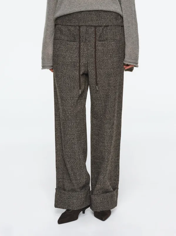 Foldover Drawstring Trousers, Brown sold by Source Unknown