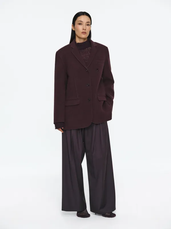 Tailored Wool Blazer, Wine sold by Source Unknown