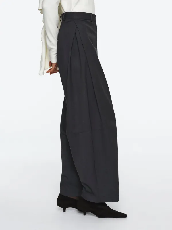 Pleated Trousers, Charcoal Grey sold by Source Unknown