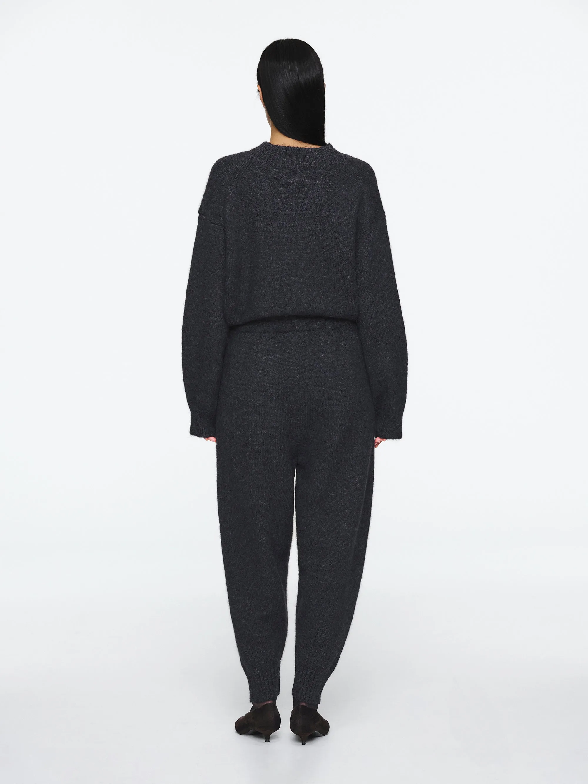 Relaxed Wool-Blend Lounge Knit Pants, Charcoal sold by Source Unknown product image thumbnail 4