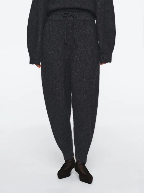 Relaxed Wool-Blend Lounge Knit Pants, Charcoal sold by Source Unknown