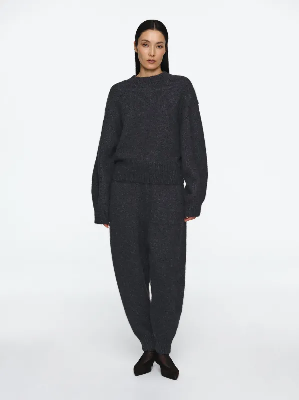 Relaxed Wool-Blend Sweater, Charcoal sold by Source Unknown