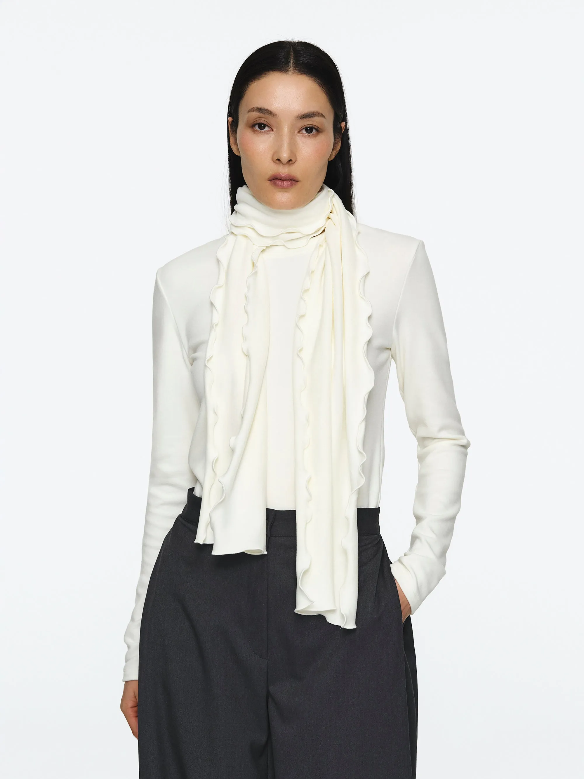 Peached Cotton Jersey T-Shirt, Ivory sold by Source Unknown