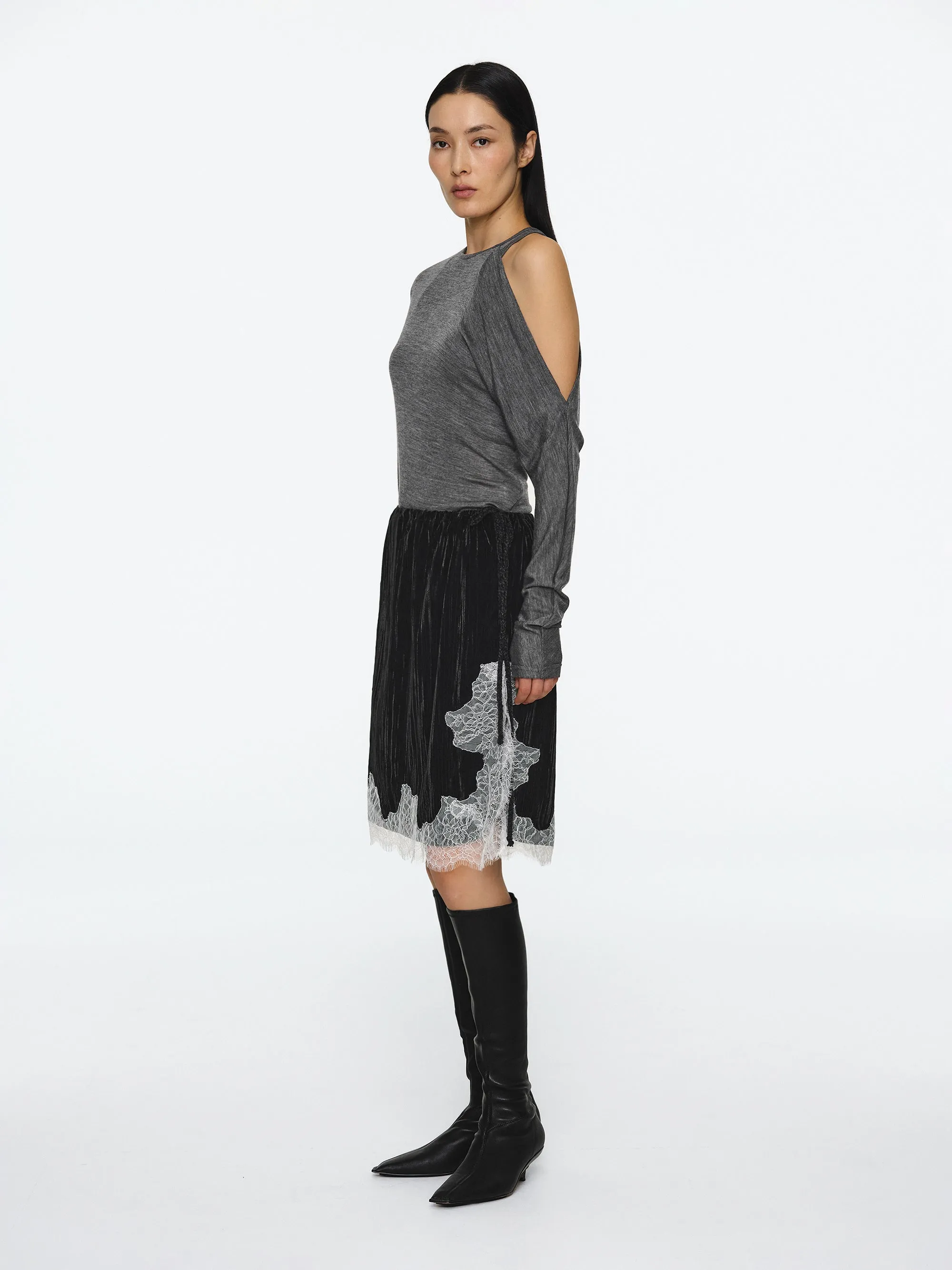 Double Layered Semi-Sheer Top, Charcoal sold by Source Unknown product image thumbnail 3