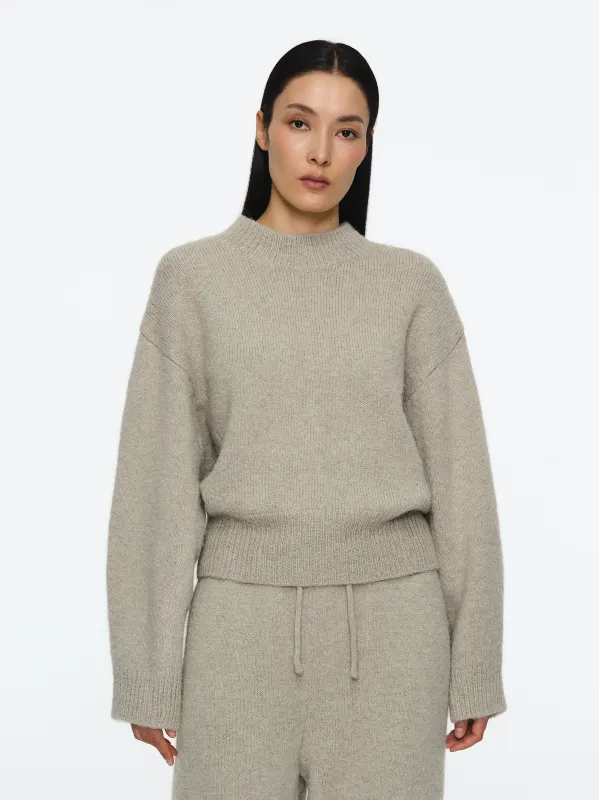 Relaxed Wool-Blend Sweater, Beige sold by Source Unknown