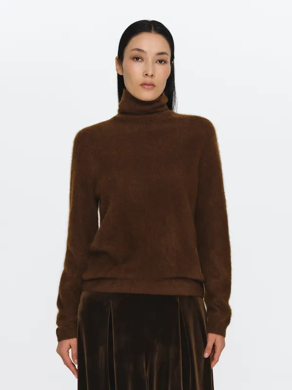 Wool Cashmere Turtleneck, Brown sold by Source Unknown